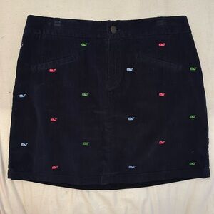 Vineyard Vines navy corduroy whale critter skirt